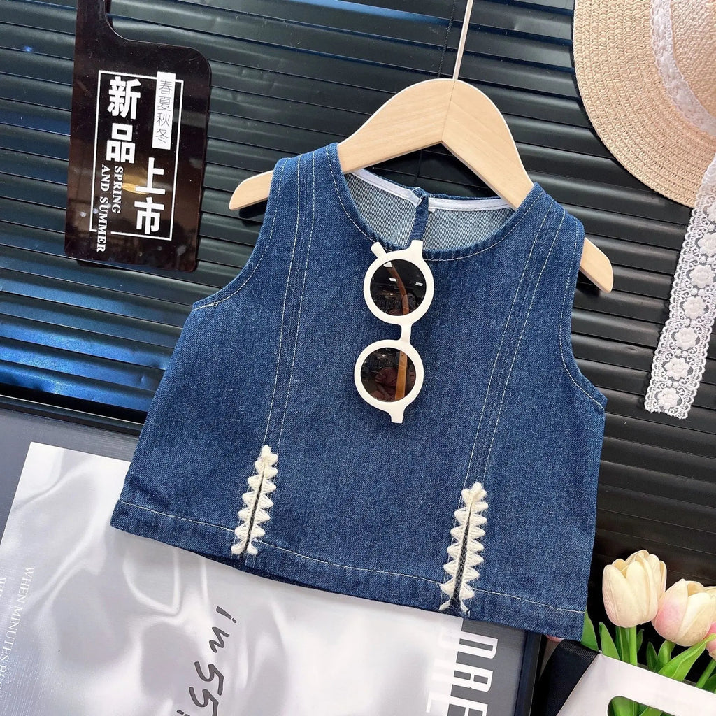 Kids Denim Vest & Shirt & Pants Set – 3Pcs Casual Outfit for Girls, Cute Spring Autumn Toddler Clothes Toddler Girl Clothes - Astra Wear astrawear.ca