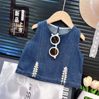Kids Denim Vest & Shirt & Pants Set – 3Pcs Casual Outfit for Girls, Cute Spring Autumn Toddler Clothes Toddler Girl Clothes - Astra Wear astrawear.ca