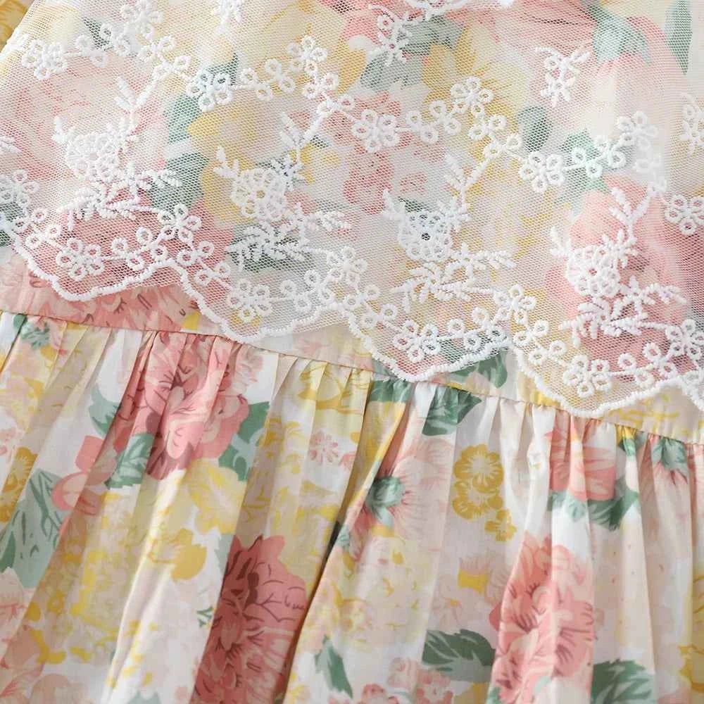 Kids Dresses for Girls Casual Lace-Trimmed Crewneck Long Sleeve Dress - Astra Wear astrawear.ca