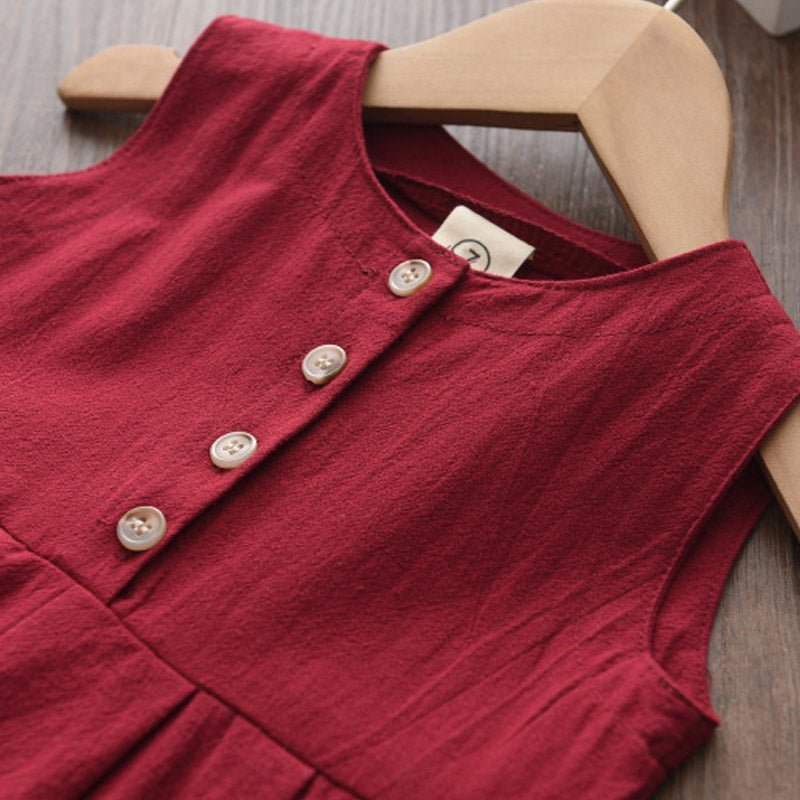 Kids Girls Jumpsuits 2023 New Fashion Girl Baby Casual Bodysuits Children Solid Costumes Sleeveless Clothing 3-7Y - Astra Wear astrawear.ca