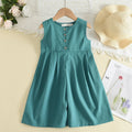 Kids Girls Jumpsuits 2023 New Fashion Girl Baby Casual Bodysuits Children Solid Costumes Sleeveless Clothing 3-7Y - Astra Wear astrawear.ca