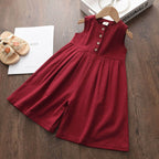 Kids Girls Jumpsuits 2023 New Fashion Girl Baby Casual Bodysuits Children Solid Costumes Sleeveless Clothing 3-7Y - Astra Wear astrawear.ca