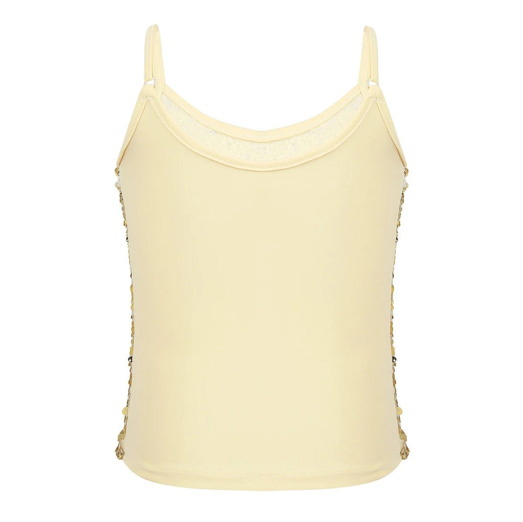 Kids Girls Shiny Sequined Tops Vest Jazz Dance Camisole Tanks Top for Ballet Dancing Stage Performance Girls Clothing Streetwear - Astra Wear astrawear.ca
