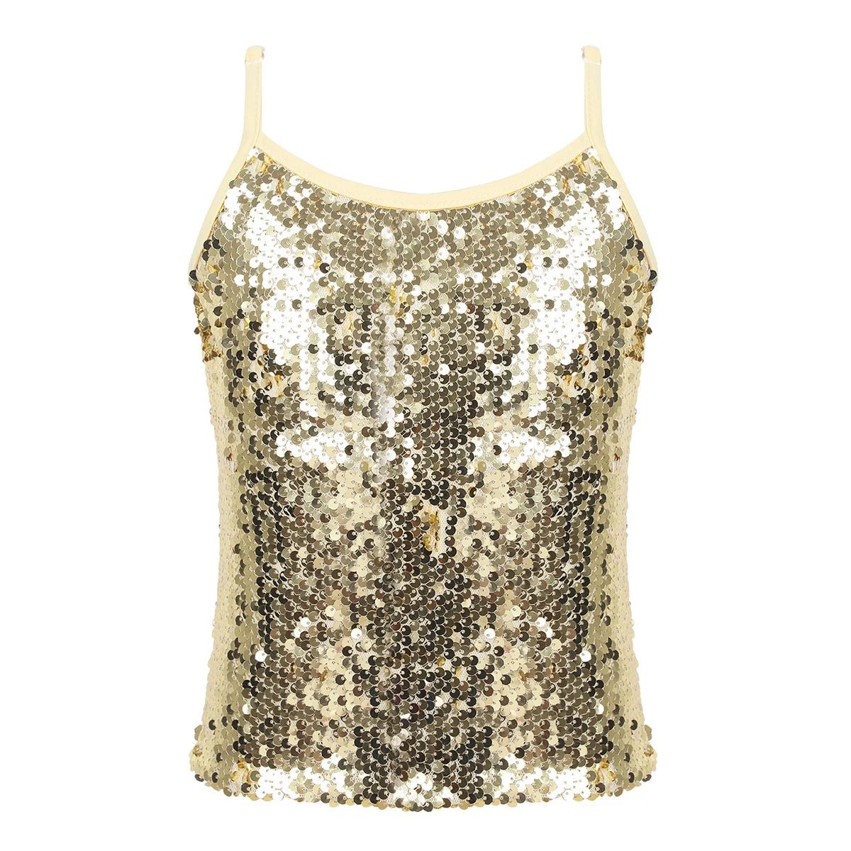 Kids Girls Shiny Sequined Tops Vest Jazz Dance Camisole Tanks Top for Ballet Dancing Stage Performance Girls Clothing Streetwear - Astra Wear astrawear.ca