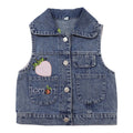 Lovely Baby Girls Denim Vest 2025 New Child Strawberry Clothes Korean Kids Design Sleeveless Jacket Toddler Cute Denim Waistcoat - Astra Wear astrawear.ca