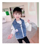 Lovely Baby Girls Denim Vest 2025 New Child Strawberry Clothes Korean Kids Design Sleeveless Jacket Toddler Cute Denim Waistcoat - Astra Wear astrawear.ca