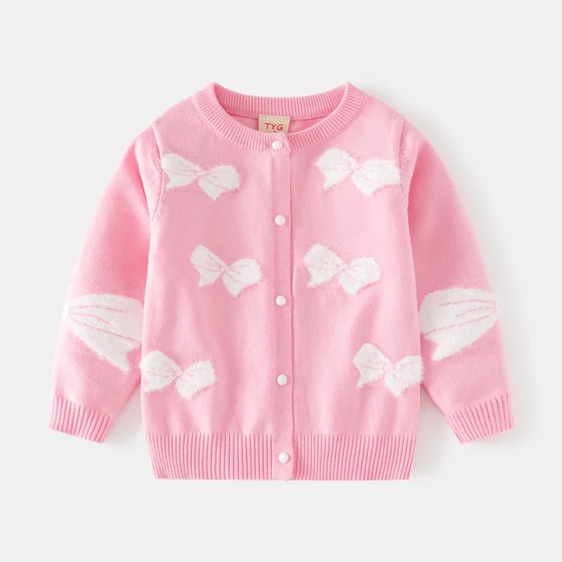 Manufacturer wholesale children's clothing girls' woolen cardigan 24 autumn new item baby mink love jacquard bag Core yarn sweat - Astra Wear astrawear.ca