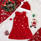 New 1-6Y Baby Kids Velvet Dresses for Girls Sleeveless Stars Printed - Astra Wear astrawear.ca