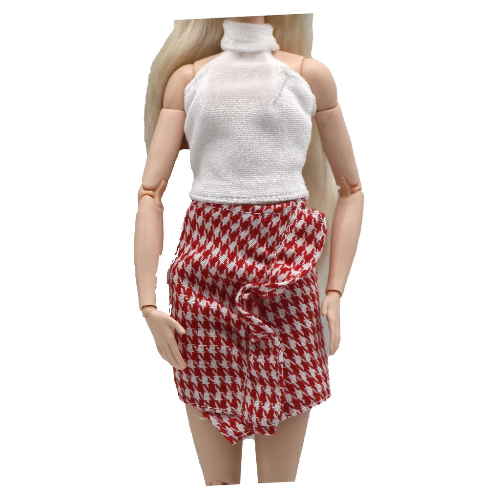 New 30cm 1/6 Doll jeans shorts velvet velvet halterneck vest set Daily Wear Clothes for Barbies doll Accessories - Astra Wear astrawear.ca