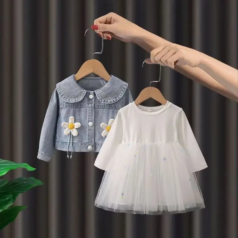 New Children's Denim Jackets Trench Jean Embroidery Jackets Girls - Astra Wear astrawear.ca