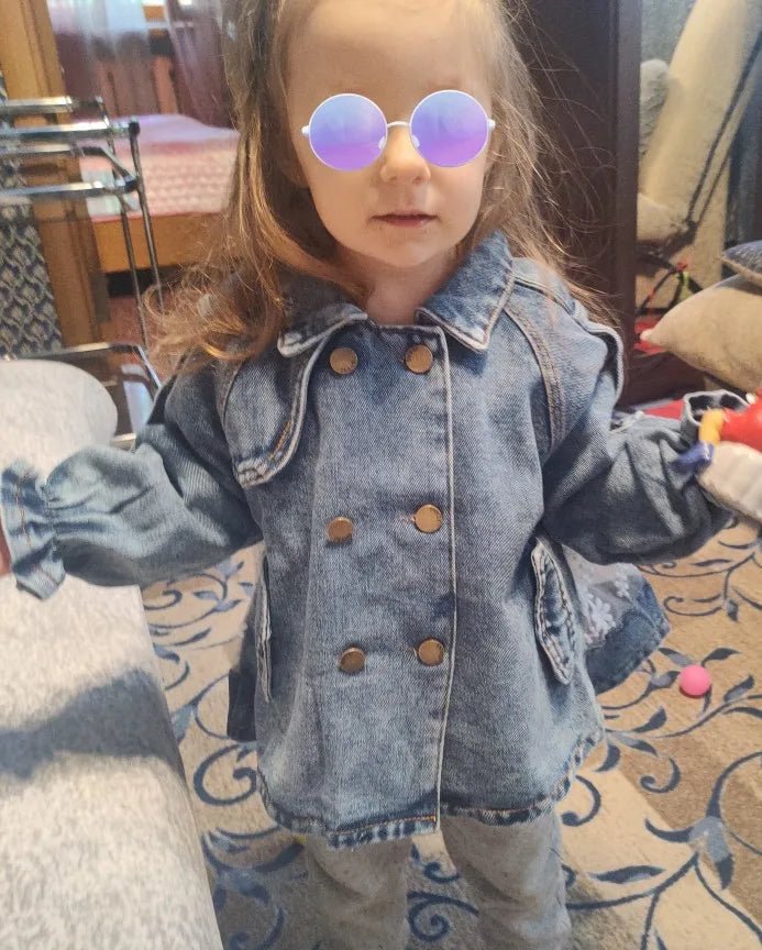 New Children's Denim Jackets Trench Jean Embroidery Jackets Girls - Astra Wear astrawear.ca