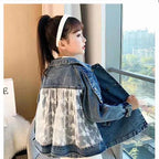 New Children's Denim Jackets Trench Jean Embroidery Jackets Girls - Astra Wear astrawear.ca