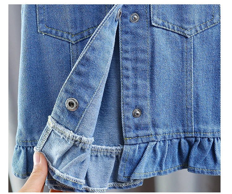 New Fashion Kids Children's Denim Vest with Bow and Pearl for Toddler Girls Denim Waistcoat Baby Lovely Style Sleeveless Jacket - Astra Wear astrawear.ca