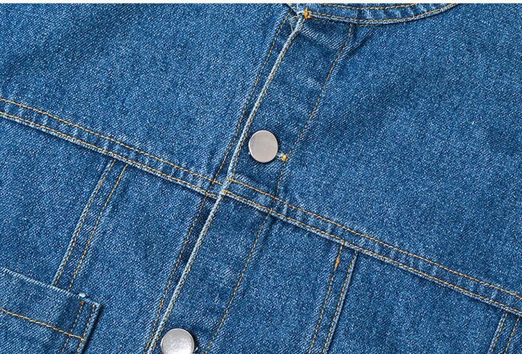 New Fashion Kids Girl Denim Vest Wasitcoat with Smile Face Outerwear Vintage Blue Children Casual Sleeveless Denim Jacket Outfit - Astra Wear astrawear.ca