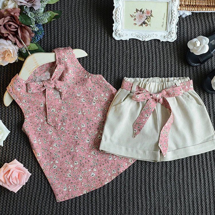 New Summer Baby Girls Clothes Children Sleeveless Vest Shorts 2Pcs/Sets Toddler Clothing Infant Fashion Costume Kids Tracksuits - Astra Wear astrawear.ca