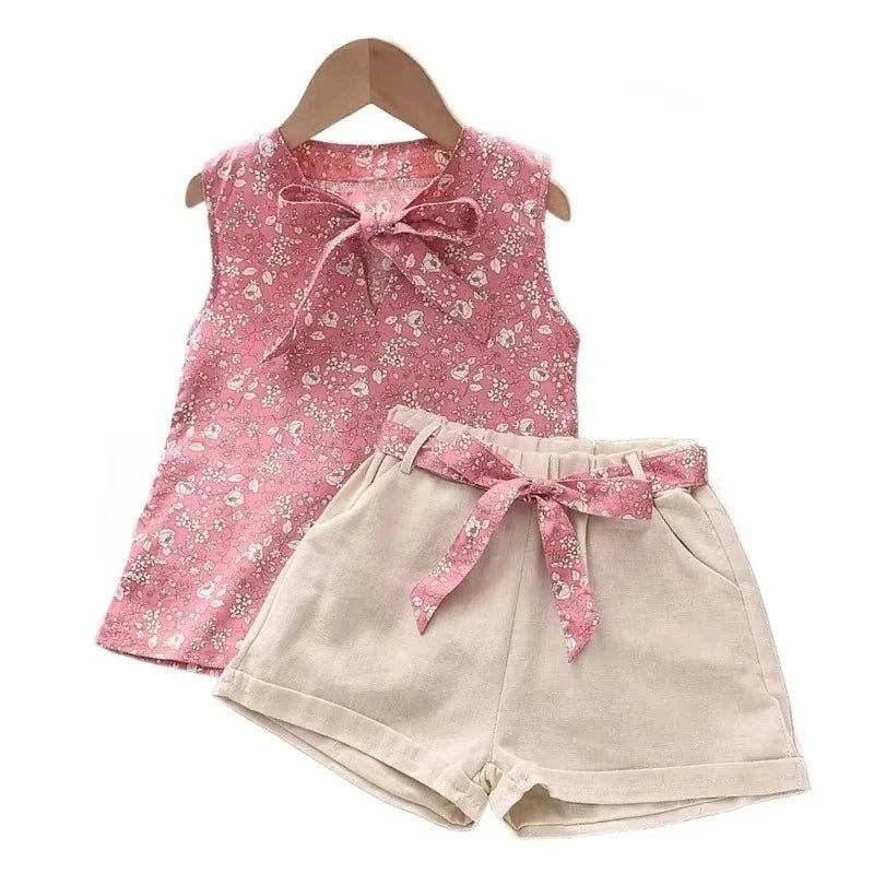 New Summer Baby Girls Clothes Children Sleeveless Vest Shorts 2Pcs/Sets Toddler Clothing Infant Fashion Costume Kids Tracksuits - Astra Wear astrawear.ca
