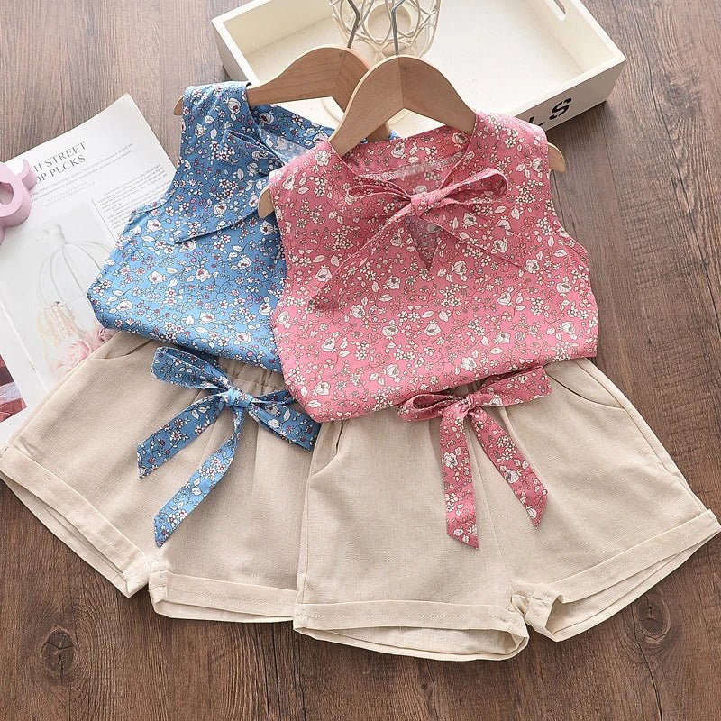 New Summer Baby Girls Clothes Children Sleeveless Vest Shorts 2Pcs/Sets Toddler Clothing Infant Fashion Costume Kids Tracksuits - Astra Wear astrawear.ca