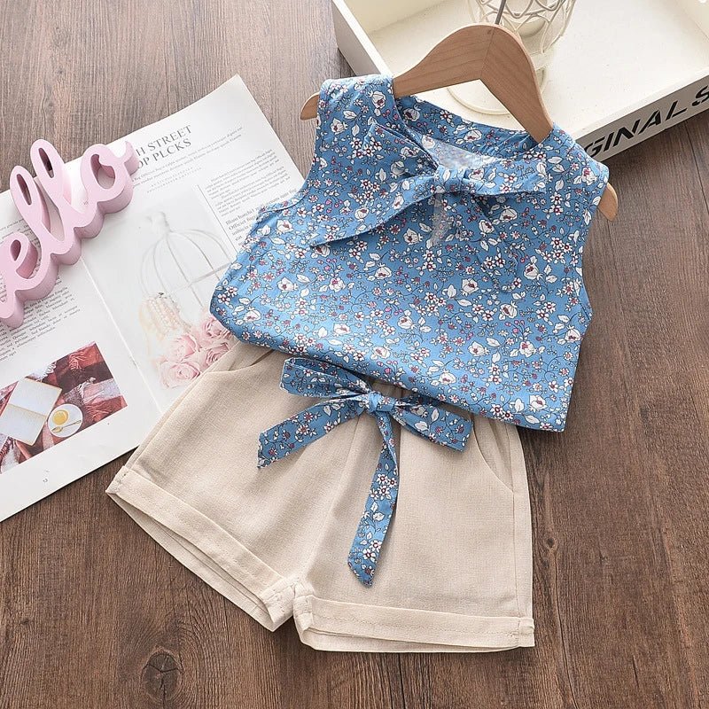 New Summer Baby Girls Clothes Children Sleeveless Vest Shorts 2Pcs/Sets Toddler Clothing Infant Fashion Costume Kids Tracksuits - Astra Wear astrawear.ca