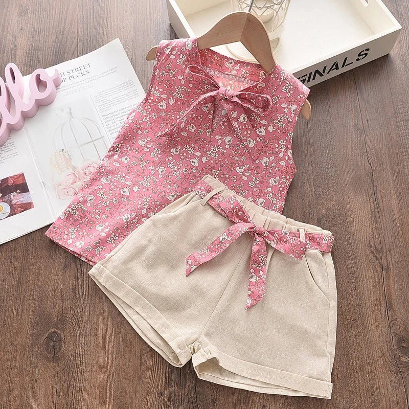 New Summer Baby Girls Clothes Children Sleeveless Vest Shorts 2Pcs/Sets Toddler Clothing Infant Fashion Costume Kids Tracksuits - Astra Wear astrawear.ca