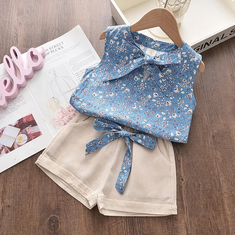 New Summer Baby Girls Clothes Children Sleeveless Vest Shorts 2Pcs/Sets Toddler Clothing Infant Fashion Costume Kids Tracksuits - Astra Wear astrawear.ca