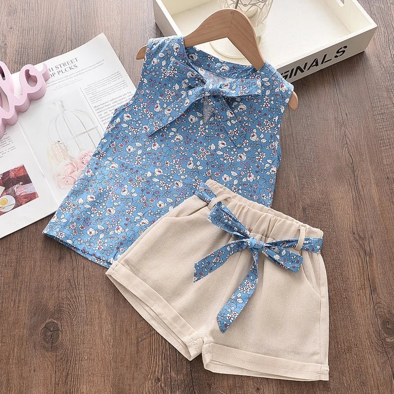 New Summer Baby Girls Clothes Children Sleeveless Vest Shorts 2Pcs/Sets Toddler Clothing Infant Fashion Costume Kids Tracksuits - Astra Wear astrawear.ca