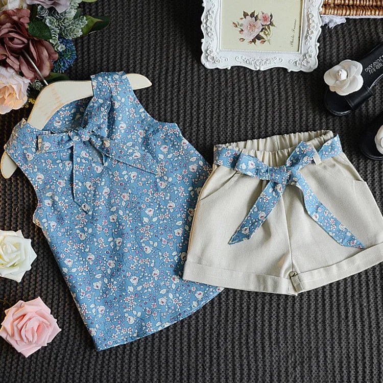 New Summer Baby Girls Clothes Children Sleeveless Vest Shorts 2Pcs/Sets Toddler Clothing Infant Fashion Costume Kids Tracksuits - Astra Wear astrawear.ca