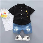 New Summer Hot Sale Toddler Kids Baby Boys Shirt Cartoon Tops Denim - Astra Wear astrawear.ca