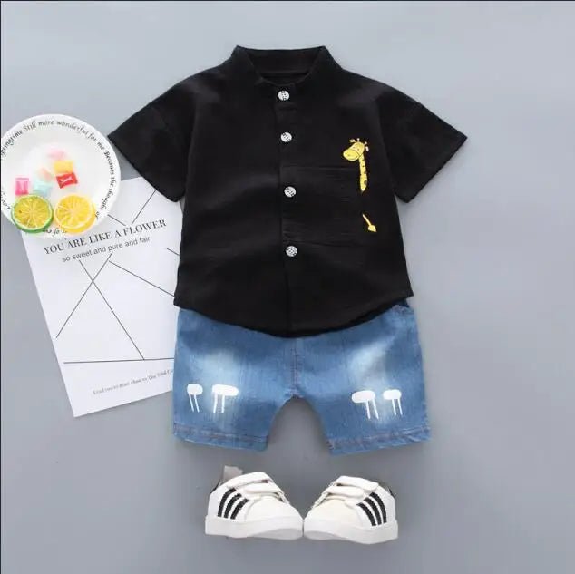 New Summer Hot Sale Toddler Kids Baby Boys Shirt Cartoon Tops Denim - Astra Wear astrawear.ca