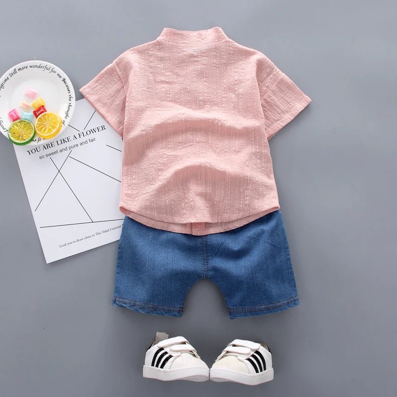 New Summer Hot Sale Toddler Kids Baby Boys Shirt Cartoon Tops Denim - Astra Wear astrawear.ca