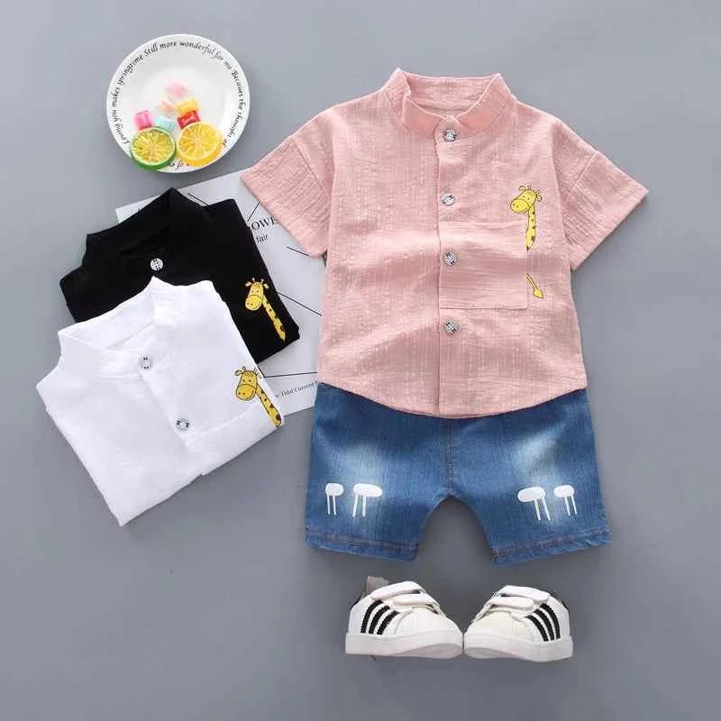 New Summer Hot Sale Toddler Kids Baby Boys Shirt Cartoon Tops Denim - Astra Wear astrawear.ca