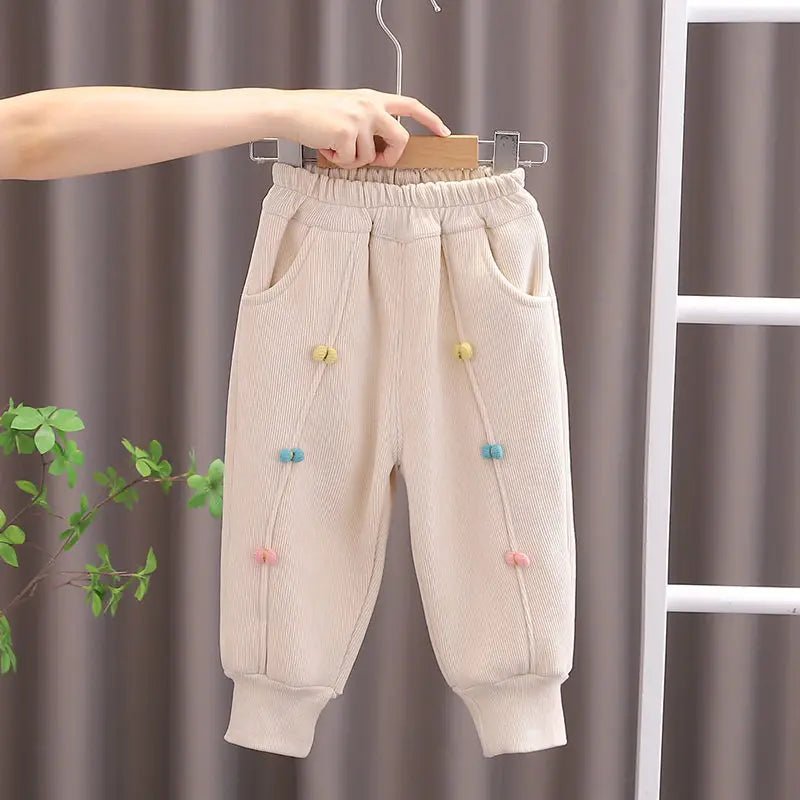 New Winter Children Clothes Kids Girls Thicken Warm Elastic Bow Pants Baby Cotton Clothing Infant Casual Trousers Leggings - Astra Wear astrawear.ca