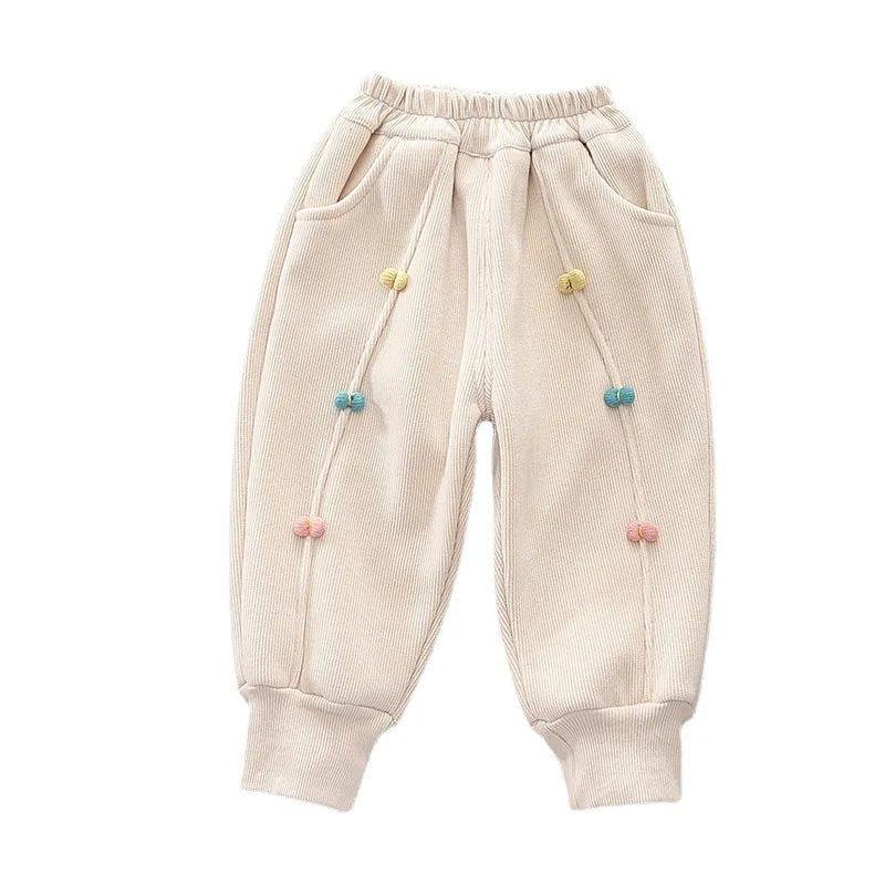 New Winter Children Clothes Kids Girls Thicken Warm Elastic Bow Pants Baby Cotton Clothing Infant Casual Trousers Leggings - Astra Wear astrawear.ca
