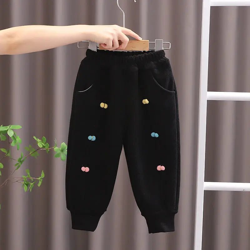 New Winter Children Clothes Kids Girls Thicken Warm Elastic Bow Pants Baby Cotton Clothing Infant Casual Trousers Leggings - Astra Wear astrawear.ca