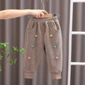 New Winter Children Clothes Kids Girls Thicken Warm Elastic Bow Pants Baby Cotton Clothing Infant Casual Trousers Leggings - Astra Wear astrawear.ca