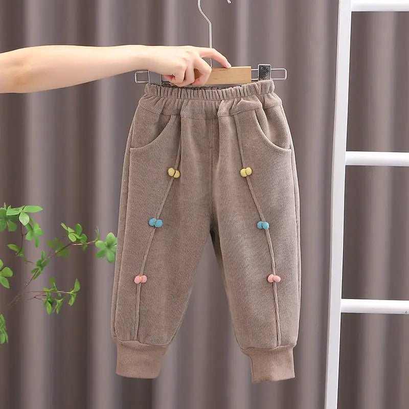 New Winter Children Clothes Kids Girls Thicken Warm Elastic Bow Pants Baby Cotton Clothing Infant Casual Trousers Leggings - Astra Wear astrawear.ca
