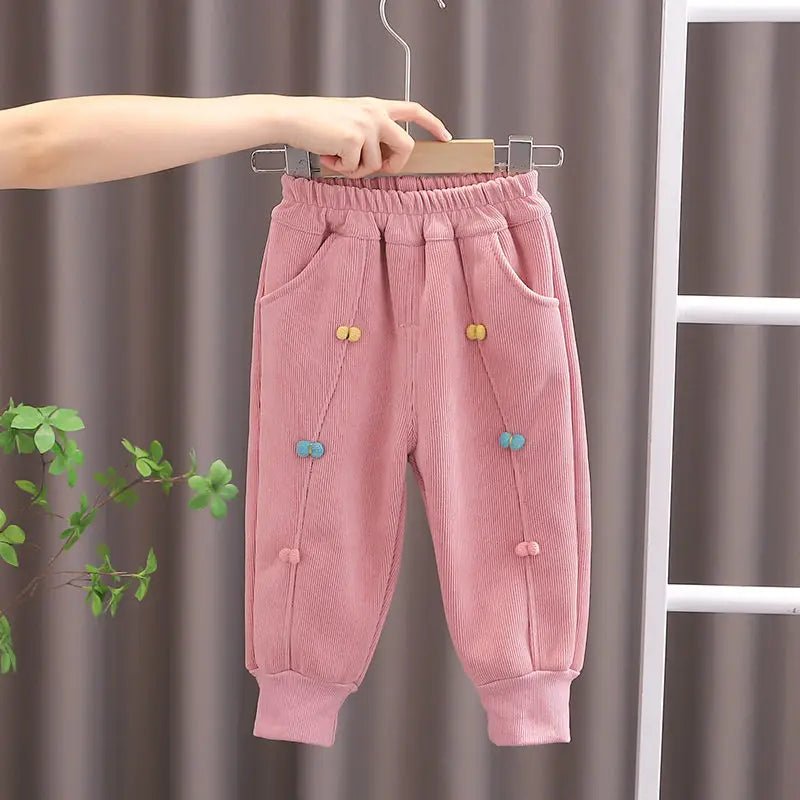 New Winter Children Clothes Kids Girls Thicken Warm Elastic Bow Pants Baby Cotton Clothing Infant Casual Trousers Leggings - Astra Wear astrawear.ca