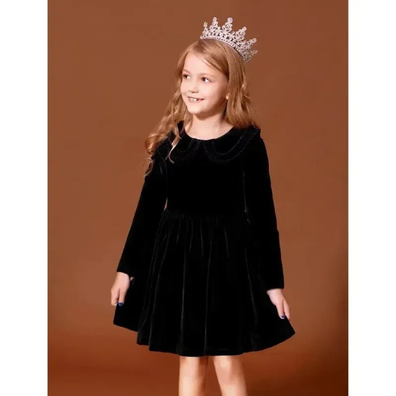 New Year Vintage Velvet Dress for Girls Clothes Infants Red Dresses Children Outfits Costumes Princess Birthday Partywear - Astra Wear astrawear.ca