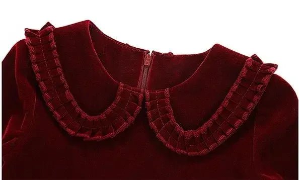 New Year Vintage Velvet Dress for Girls Clothes Infants Red Dresses Children Outfits Costumes Princess Birthday Partywear - Astra Wear astrawear.ca