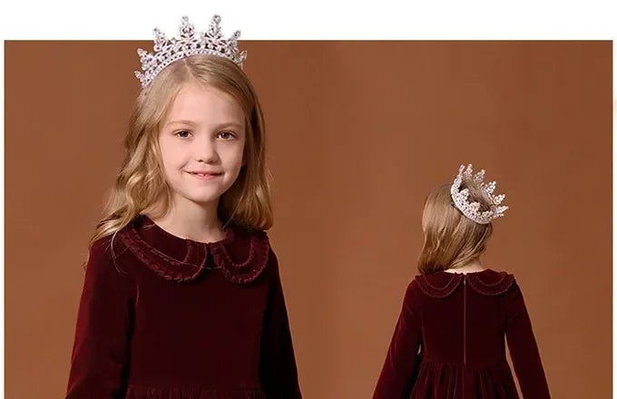 New Year Vintage Velvet Dress for Girls Clothes Infants Red Dresses Children Outfits Costumes Princess Birthday Partywear - Astra Wear astrawear.ca