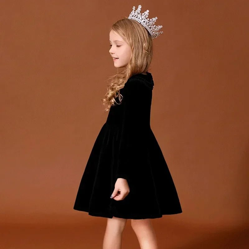 New Year Vintage Velvet Dress for Girls Clothes Infants Red Dresses Children Outfits Costumes Princess Birthday Partywear - Astra Wear astrawear.ca