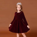 New Year Vintage Velvet Dress for Girls Clothes Infants Red Dresses Children Outfits Costumes Princess Birthday Partywear - Astra Wear astrawear.ca