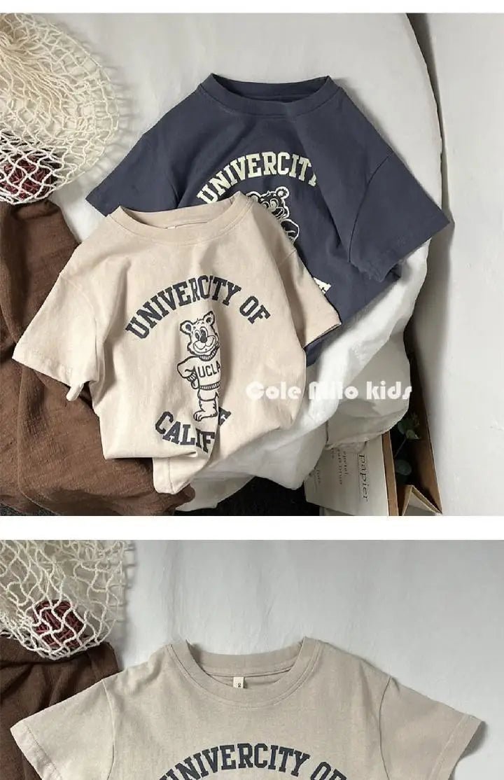 Pure Cotton Kids T-shirt Summer Clothes Short Sleeved Tops Tees Children Costume Fashion Cartoon Boys T Shirts Round Collar - Astra Wear astrawear.ca