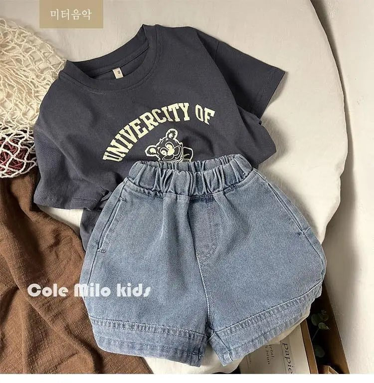 Pure Cotton Kids T-shirt Summer Clothes Short Sleeved Tops Tees Children Costume Fashion Cartoon Boys T Shirts Round Collar - Astra Wear astrawear.ca