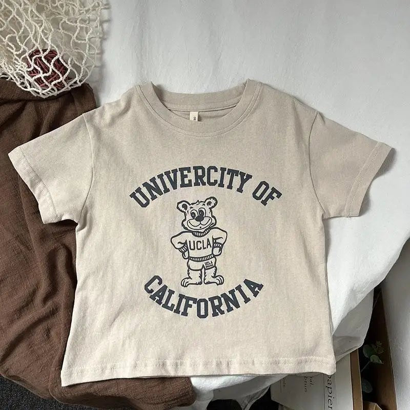 Pure Cotton Kids T-shirt Summer Clothes Short Sleeved Tops Tees Children Costume Fashion Cartoon Boys T Shirts Round Collar - Astra Wear astrawear.ca