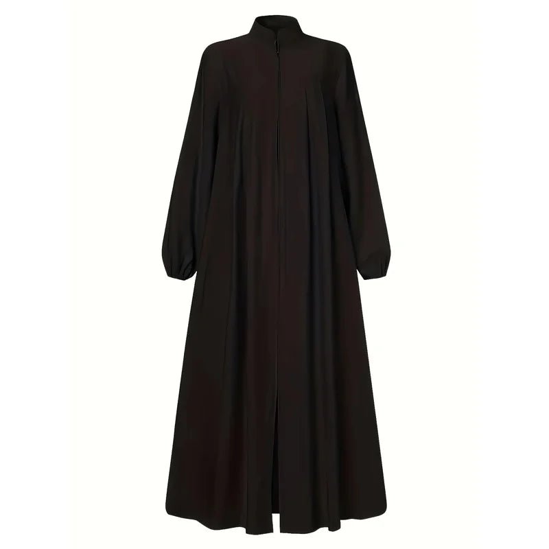 Robe noire femme mi-longue – Coupe ample en chiffon - Astra Wear astrawear.ca