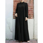 Robe noire femme mi-longue – Coupe ample en chiffon - Astra Wear astrawear.ca