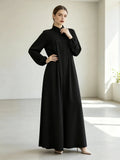 Robe noire femme mi-longue – Coupe ample en chiffon - Astra Wear astrawear.ca