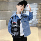Stylish Kids Boys Distressed Denim Shirt Long Sleeve Vintage Washed Jean Top with Pocket Trendy Children's Casual Wear Age 5-14Y - Astra Wear astrawear.ca