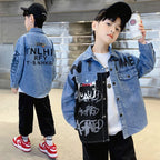 Stylish Kids Boys Distressed Denim Shirt Long Sleeve Vintage Washed Jean Top with Pocket Trendy Children's Casual Wear Age 5-14Y - Astra Wear astrawear.ca