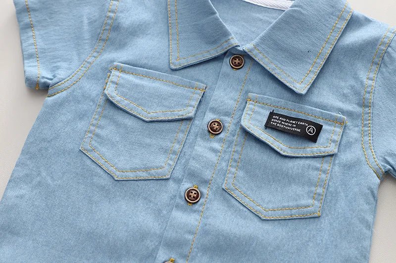 Summer Children Clothes Boys Suit Denim Tops + Jeans Pants 2Pcs/Set Infant Casual Outfits - Astra Wear astrawear.ca